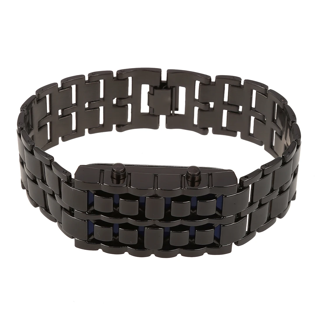 

Lovers Blue Light Black Metal Strap Lava Style Digital LED Watch