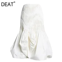 DEAT/ г. Новая летняя модная женская одежда тяжелая Асимметричная юбка-полубоди плиссированная Милая нижняя часть одежды для девочек WF35500L французский