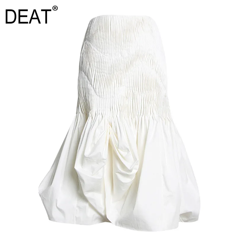 

DEAT 2019 New Summer Fashion Women Clothes Heavy Irregular Half-body Skirt Pleated Sweet Girl's Bottom Wear WF35500L French