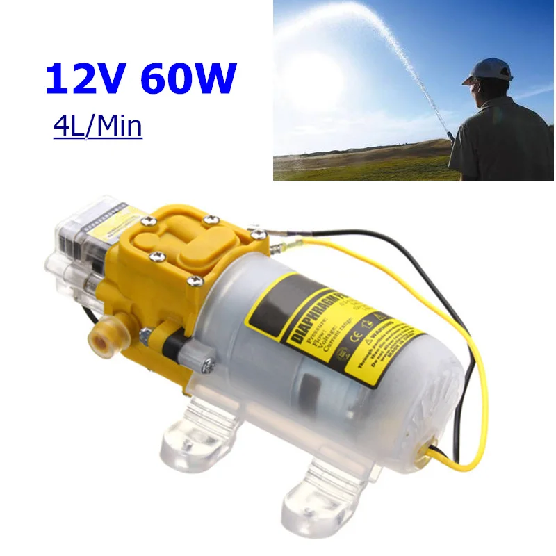 

12V 60W Micro Electric Diaphragm Car Washer Water Pump 4L/min Self Priming Mini Portable High Pressure Pressure Switch