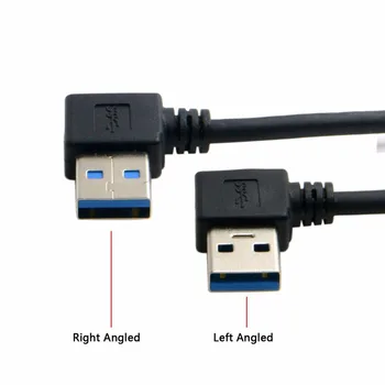 

10pcs/lot 20cm 50cm USB 3.0 Type A Male 90 Degree Left Angled to USB 3.0 A Type Right Angled Extension Cable