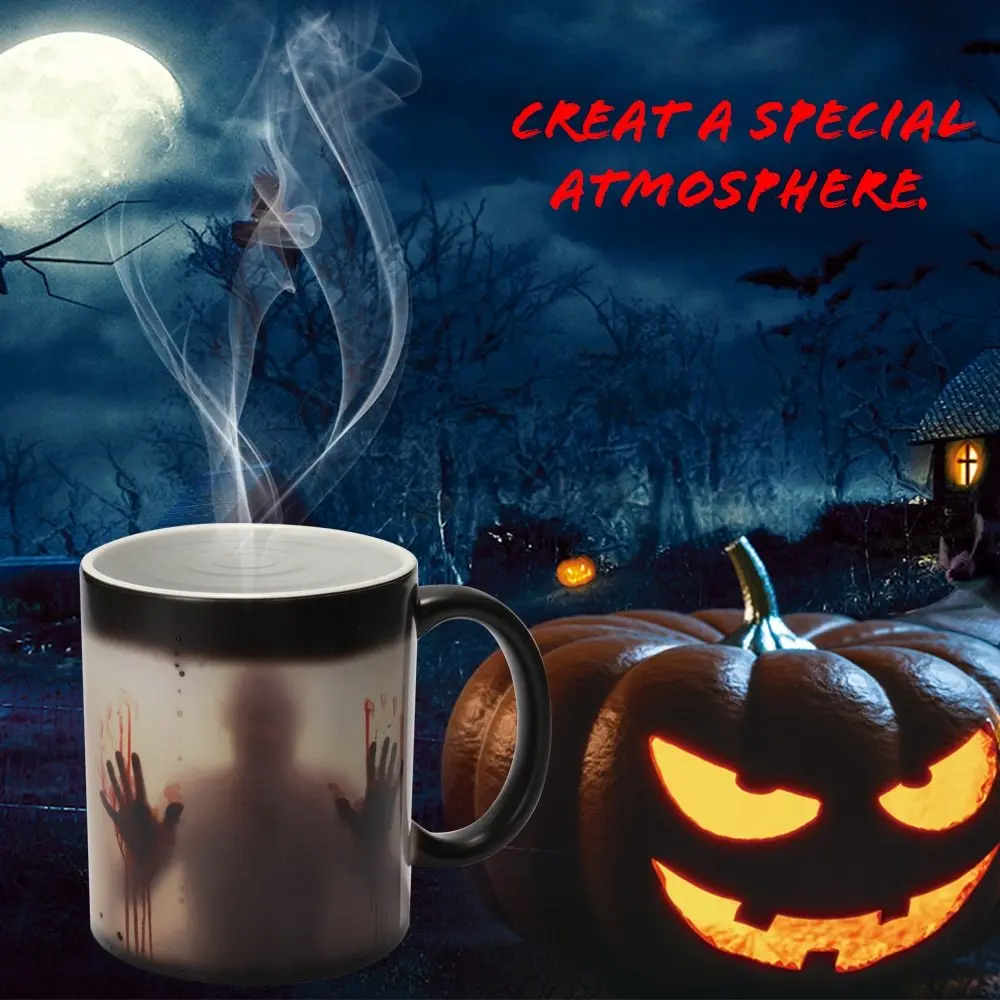 

Christmas Eve Halloween Gift Creative Tea Cup Surprise The Walking Dead Zombie Cup Ceramic Heat Sensitive Coffee Mug