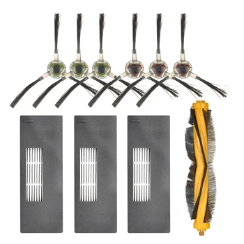 

Pack of 10 Replacement Accessories Kit for ECOVACS DEBOOT M80 Pro Robotic Vacuum Cleaner-1Main Brush+3HEPA Filters+6Side Brushes