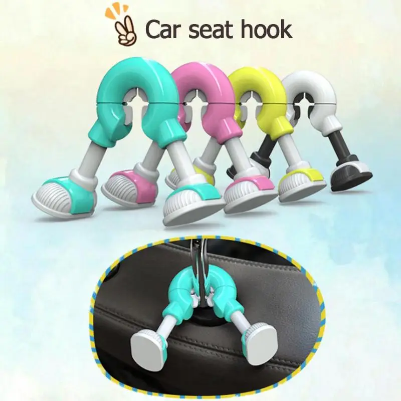 

VODOOL Universal Cartoon Cute Car Seat Back Hooks Auto Interior Bags Pouch Hanger Holder Organizer Headrest Mount Storage Hook