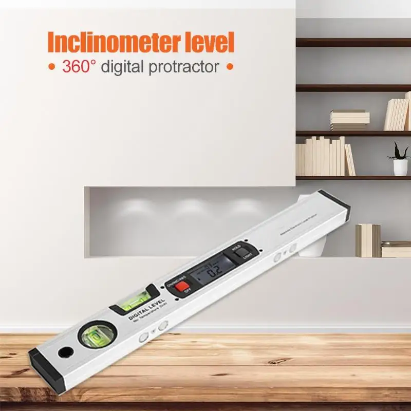 

360 Digital Level Protractor Inclinometer Angle Finder Bevel Box Caliper 400m LCD with backlight Inclinometer