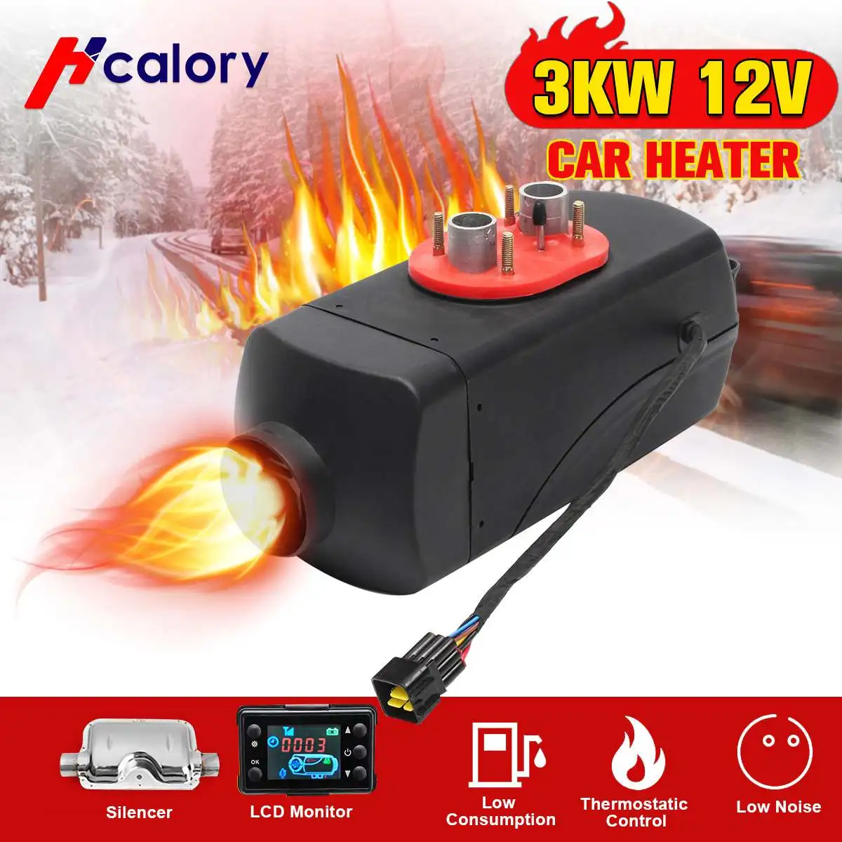 

Car Heater 5KW 12V Air Diesels Heater Parking Heater With Digital Switch For RV, Motorhome Trailer, Trucks, Boats