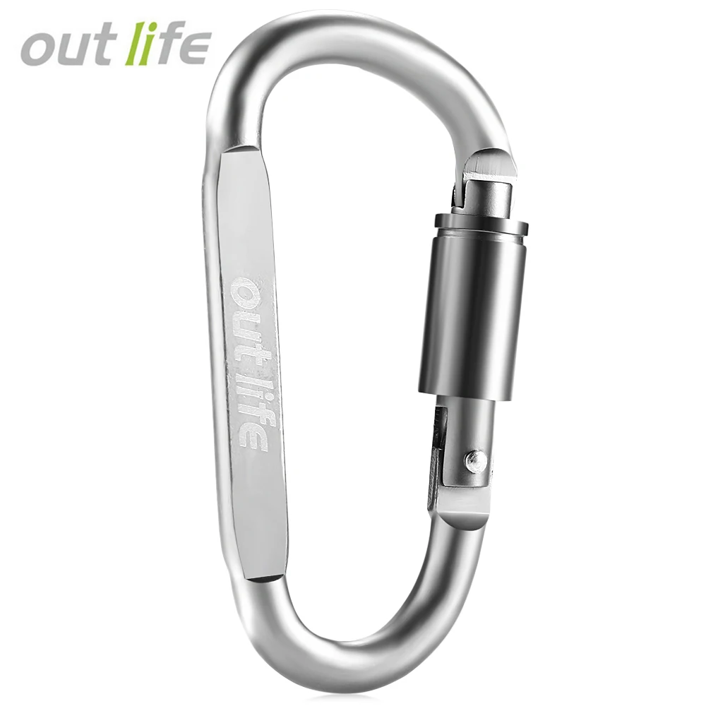 Outlife 6 PCS الصدأ واقية الفولاذ حلقة تسلق مصنوعة من الألومنيوم الذاتي المسمار الربيع خطاف مشبك تسلق ملحقاتها في الهواء الطلق للتخييم التنزه