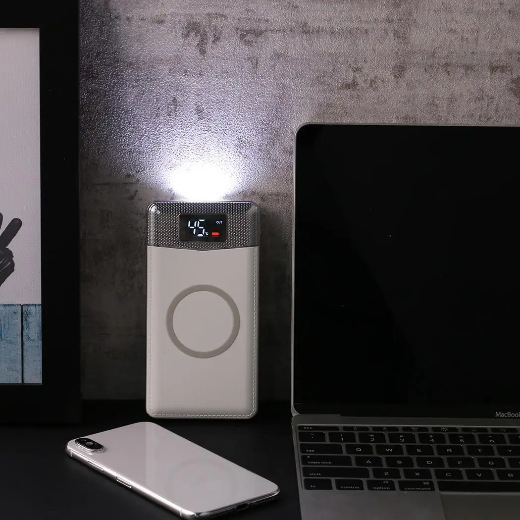 Portable Dual USB Wireless Charger Power Bank with LED Digital Display Portable Dual USB Wireless Charger Power Bank with LED Digital Display