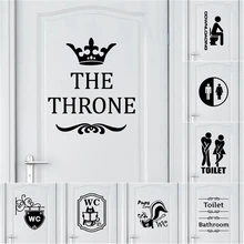 Креативные настенные наклейки для туалета, съемные дверные обои, художественные аксессуары для украшения дома