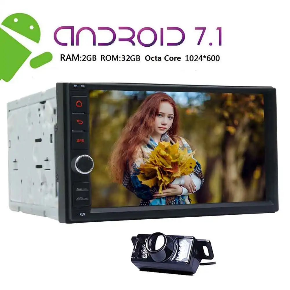 Двойной 2 din Гб 32 Android 7 1 Nougat автомобиля радио для Bluetooth Стерео gps Авто Дистанционное