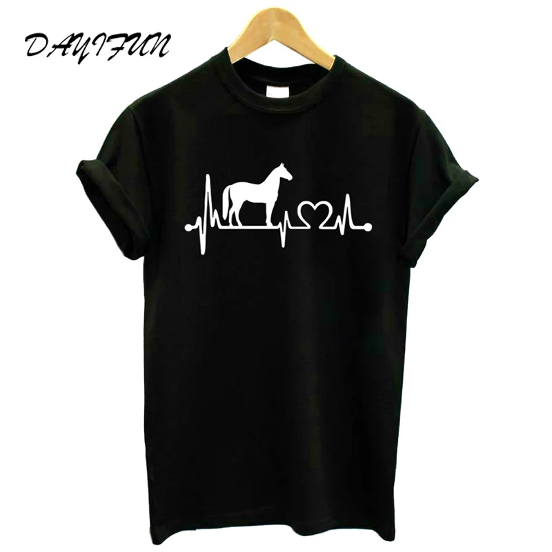 Horse heartbeat line Print Women Tshirt 2019 Fashion Cotton Casual Funny t Shirt For Lady Girl Top Tee Hipster Tumblr T3275 Horse heartbeat line Print Women Tshirt 2019 Fashion Cotton Casual Funny t Shirt For Lady Girl Top Tee Hipster Tumblr T3275