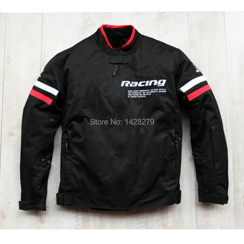 

Motorcycle Jacket for Honda Oxford Cloth With Cotton lining Black Motorcycle Winter Autumn Jacket with protectors