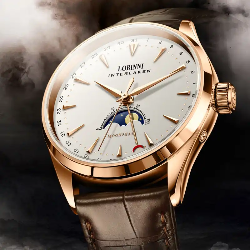 De Phase Hommes Montres Lune Marque Suisse Luxe Lobinni PnN8kX0wO