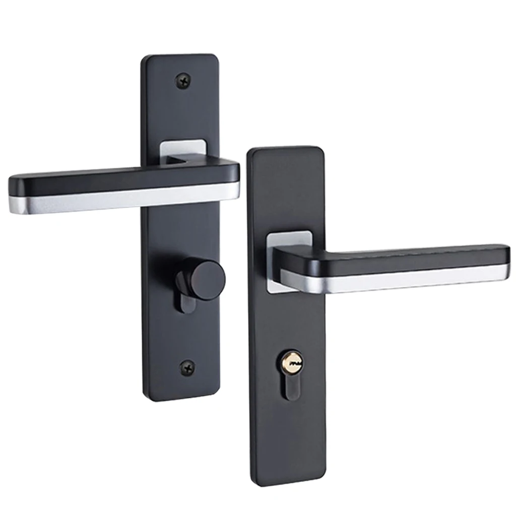 European Style Minimalist Alloy Door Handle with Lock Mechanical