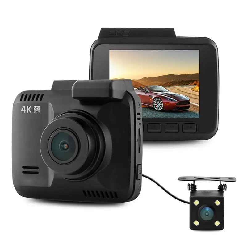 

GS63D Lingdu 4K 170 Degree Dual Lens Night Vision Driving Recorder HD Wide Angle GPS Driving Track WIFI