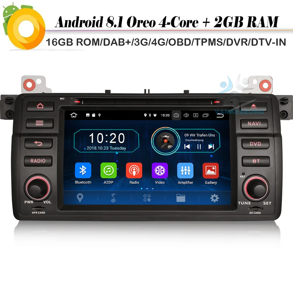 DAB + Quad Core Android 8 1 Авторадио СБ Navi GPS DVR BT DVD Автомобильный радиоплеер для BMW 3er E46 318 Rover