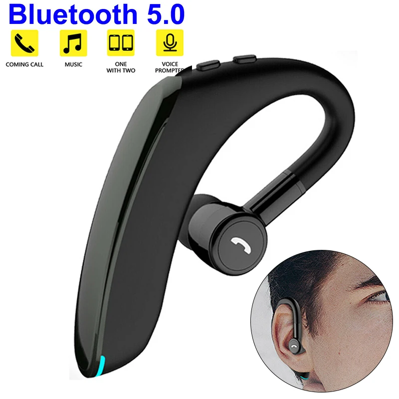 Bluetooth 5,0 Беспроводные наушники с микрофоном Hi-Fi стерео ушные крючки гарнитура бизнес долгое время ожидания Bluetooth наушники