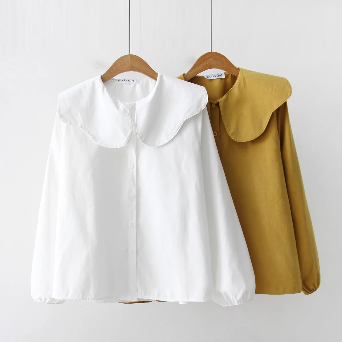Blusas Femininas Японии стиль Mori Girl футболка для женщин блузка с длинными рукавами и рубашки для мальчиков женские свободные Одежда Белый, желт