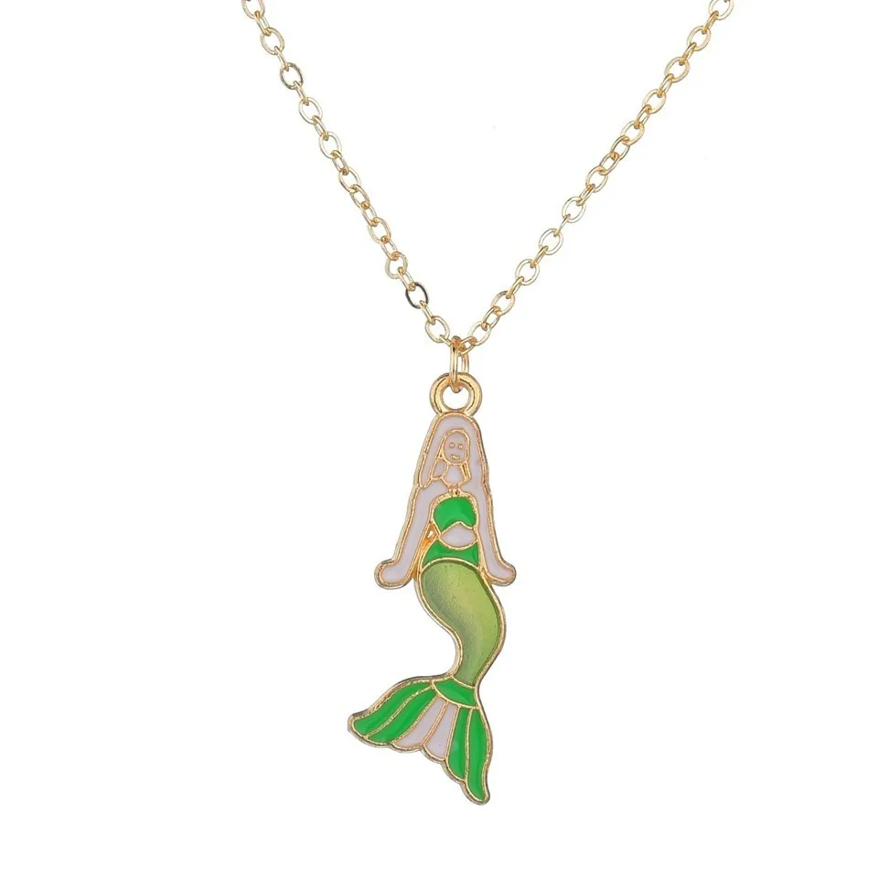 

New Beautiful Fashion Pendants&Necklace Mermaid Pendant Necklace For Women New Summer Jewelry Female Handmade Necklace Gifts