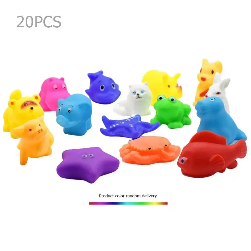 

Cute Cartoon Animal Baby Bathing Toys Kids Float Water Squeeze Soft Rubber Play Toys For Baby Bath Toys