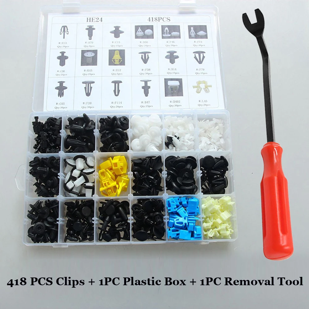 

418X Car Plastic Trim Door Panel Retainer Clips Rivet Fastener Mud Flaps Push