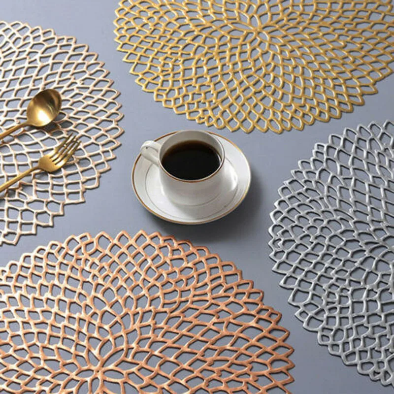 

2019 Brand New Style Round Coaster Plastic Pads Insulation Table Placemat Non-slip Mats Western Mat