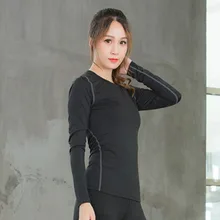 Женские рубашки для иоги с длинным рукавом PRO Tight тренировочные спорт, фитнес, тренажерный зал Топ для тренировок рубашки одежда для бега