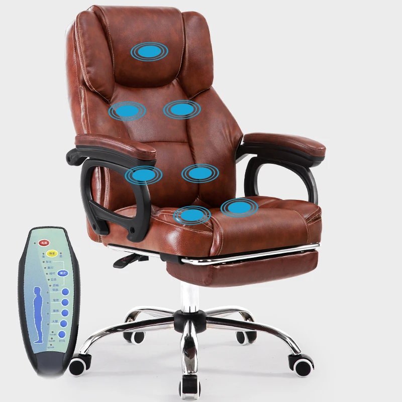 Многофункциональный массаж стул утолщаются удобные компьютерные кресла поднял вращения лежащего стул с подставкой для ног ПУ вращающееся