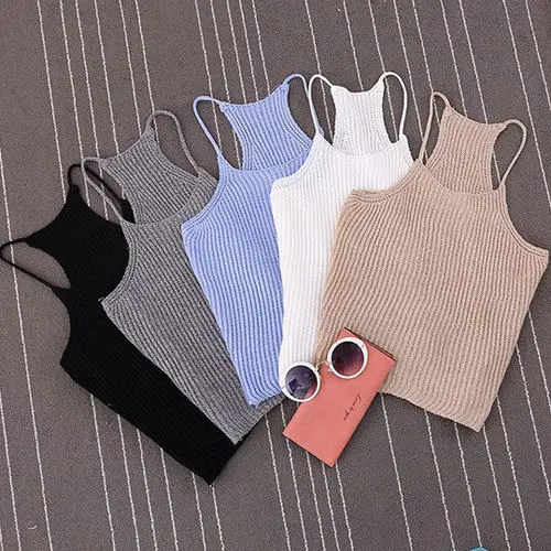 

Fashion Sleeveless Top Women Clothes Summer T-Shirt Caims Vest Knitted Casual Tank Tops