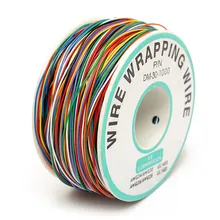 Луженая Медь 250 м 8-провод Цветной изолированный P/N B-30-1000 30AWG провода Обёрточная бумага пинг кабель Обёрточная бумага катушка для материнской платы ноутбука, самая низкая цена