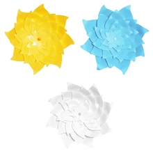 3 шт. 30 см ветряная мельница имитация 3D Бумага Цветок Настенный декор палка для вечерние украшения дома(светильник синий+ розовый+ желтый