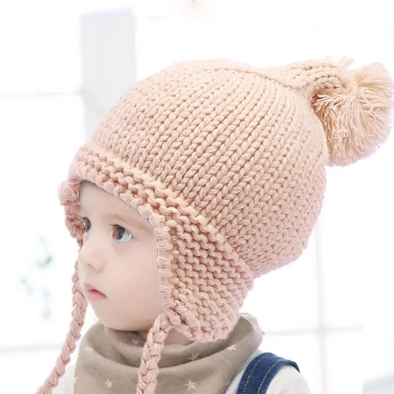 Warm Baby Hat Winter Children's Warm Winter Hat Thick Knit Kids Cute