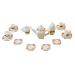 Набор 15 шт. миниатюрный кукольный домик фарфоровая посуда кофе чай комплект из чашки и блюдца