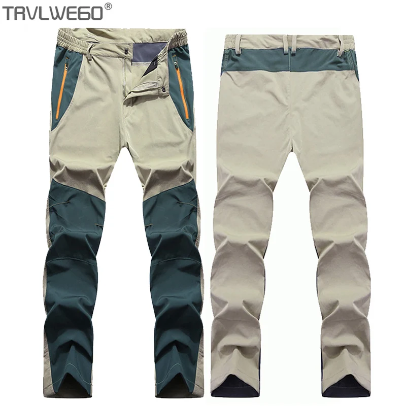 

TRVLWEGO Thin Summer Elastic Quick Dry Pants fishing Camping Trekking Men Outdoor Sports Breathable Sweat Cool Trousers