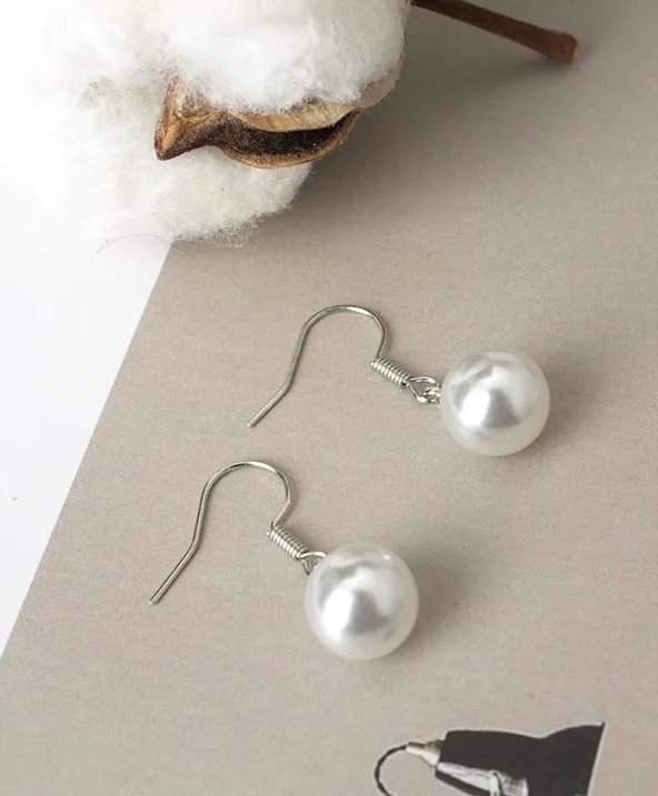 Freshwater pearl earring pendant Perfectly Round Elegant Refined temperament goddess with earhook earrings | Украшения и