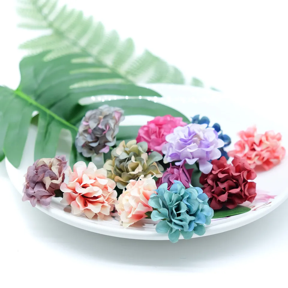 

1Lot(10pcs) Silk Artificial Hydrangea Flower Wedding Home Decoration DIY Wreath High Quality Hydrangea Heads For Decor Supplies
