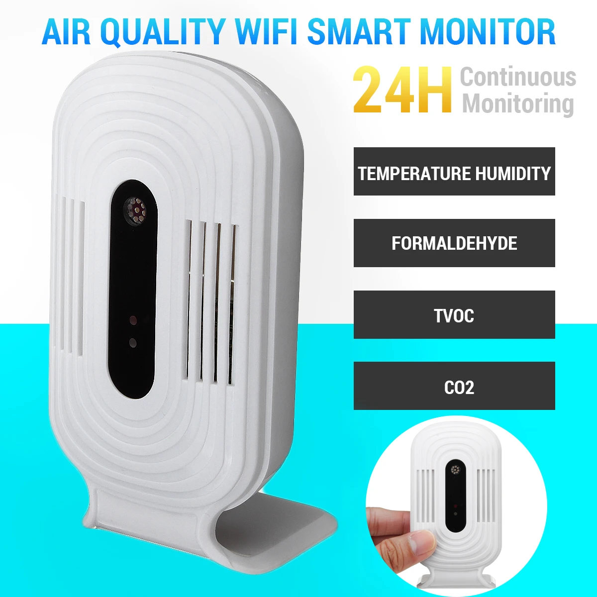 

Formaldehyde Gas Detector Air Quality Humidity Meter Tester Sensor Temperature Humidity Wifi Digital Smart Monitor Detect CO2