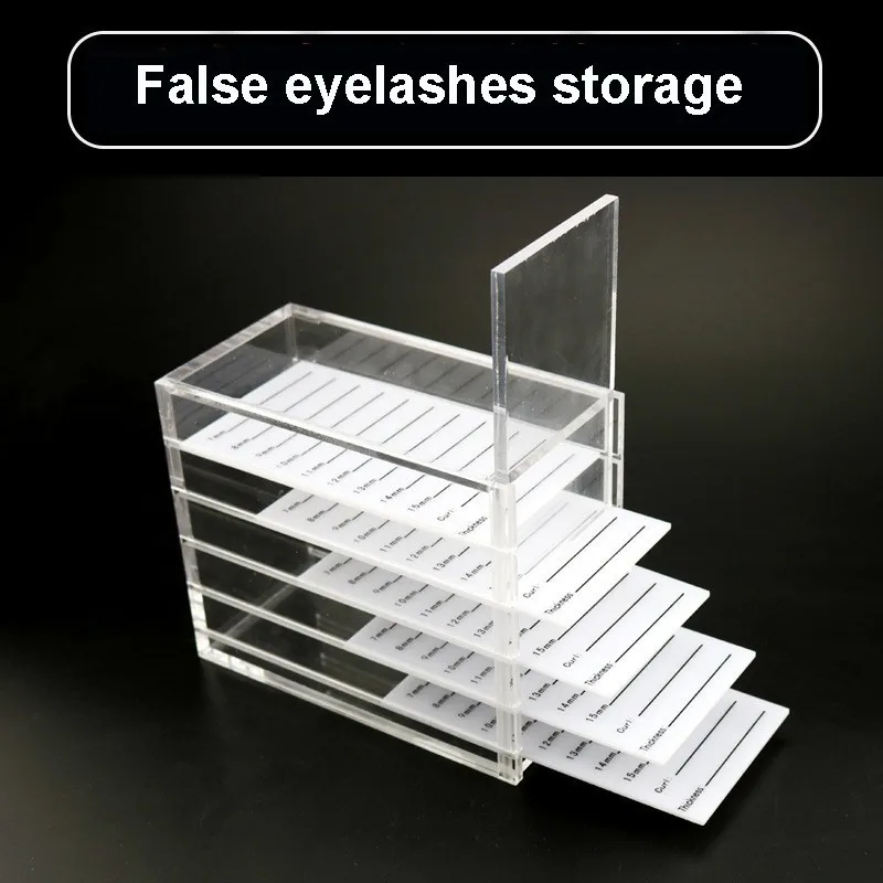 

Eyelash Storage Box 5 Layers Makeup Display Container Eyelashes Glue Pallet Holder Grafting Eyelash Transparent Box Dropship