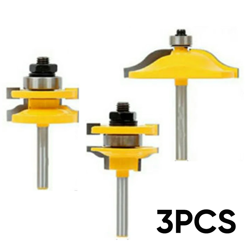 

1 Set 3pcs Router Bits Raised Panel Cabinet Door Router Bit Set With 8mm Shank