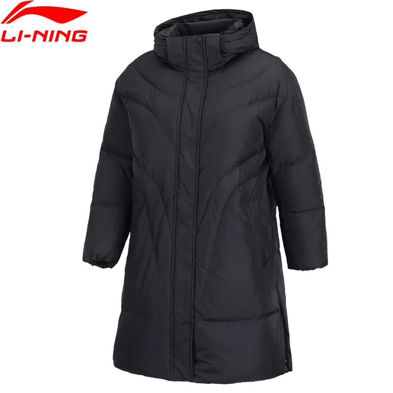 Li Ning женское Трендовое пальто средней длины 70% белый утиный пух