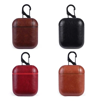 

4 Colors Full Protective Shell Leather Charging Headphone Earphone Case Cover for Apple for Airpods