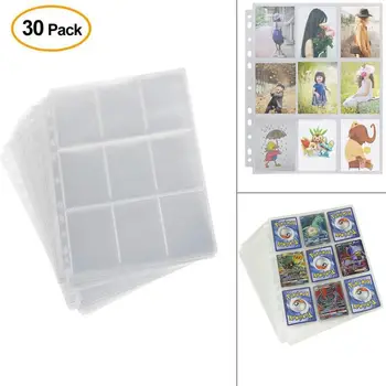 

30pack/set Insert From Top 9Pockets/page Transparent Board Game Cards Page Trading Card Protector For Magical Trading Cards Page