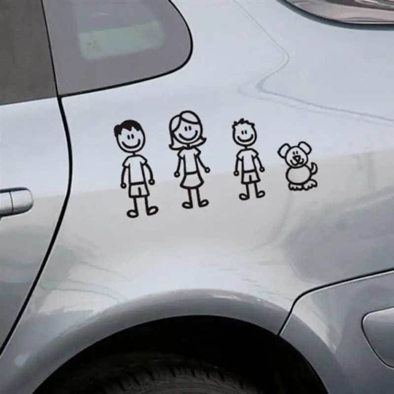 

10pcs Car Stick Funny Figure My Family Car Stickers Auto Stickers Auto Styling Decor With Pet Decal Sticker For Windows Bumper
