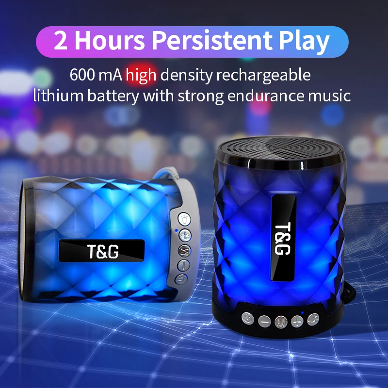 TG цветная светодиодная bluetooth колонка портативная уличная басовая Громкая