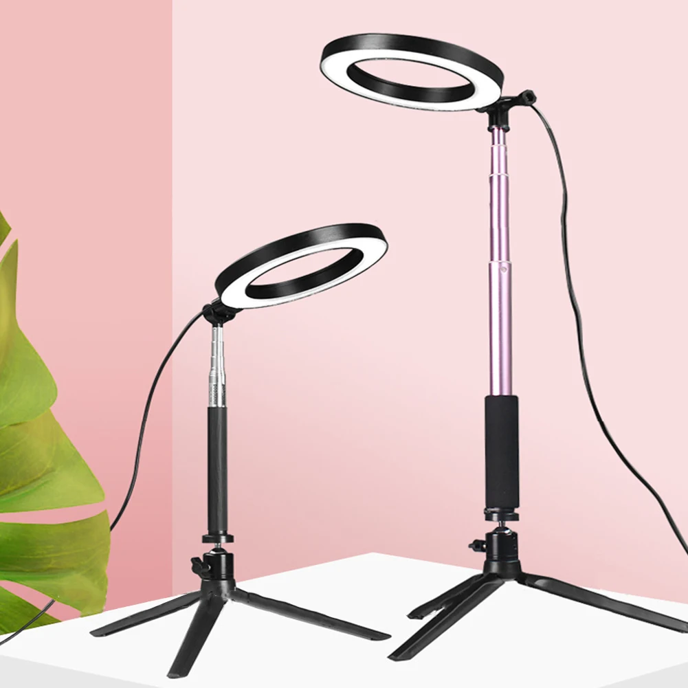 

5W 64 LED Annular Lamp Fill Light With Tripods Camera Studio Selfie Stick Ring Dimmable Video Photography
