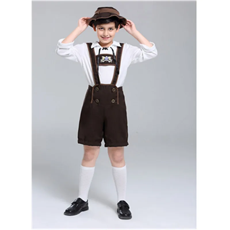 Немецкий Октоберфест, детский пивной костюм-кожаные шорты, Bavarian Festival, вечерние, для детей, модный наряд для мальчиков