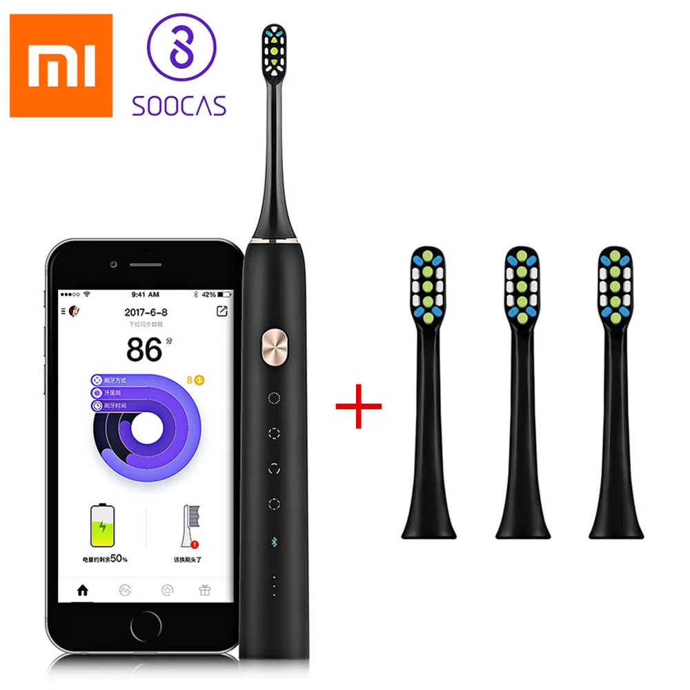 

SOOCARE X3 Electric Toothbrush Set with 3 Brush Head APP Control Waterproof Fast Charging SOOCAS Tooth Brush SOOCAS Toothbrush