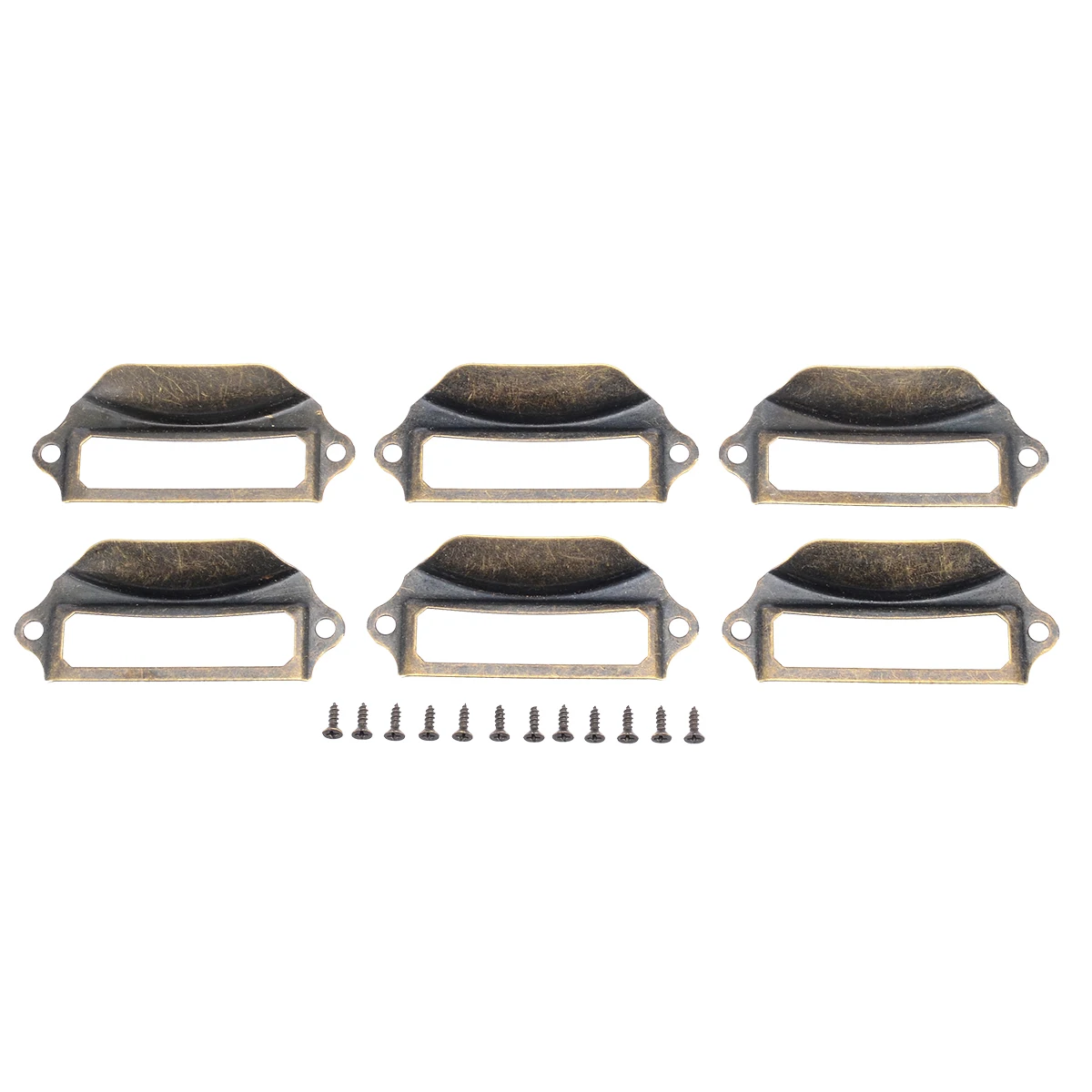 6Pcs Antique Brass Metal Label Pull Frame Handle File Name Card Holder For Furniture Cabinet Drawer Box Case Bin Hardware 6Pcs Antique Brass Metal Label Pull Frame Handle File Name Card Holder For Furniture Cabinet Drawer Box Case Bin Hardware