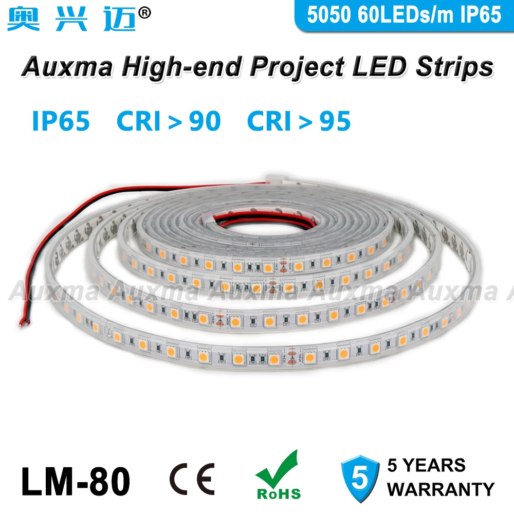 

5050 60LEDs/m LED Strip,CRI95 CRI90 IP65,DC12V/24V,300LEDs/Reel,5m/Reel,Waterproof for Advertising light boxes,kitchen,Freezer