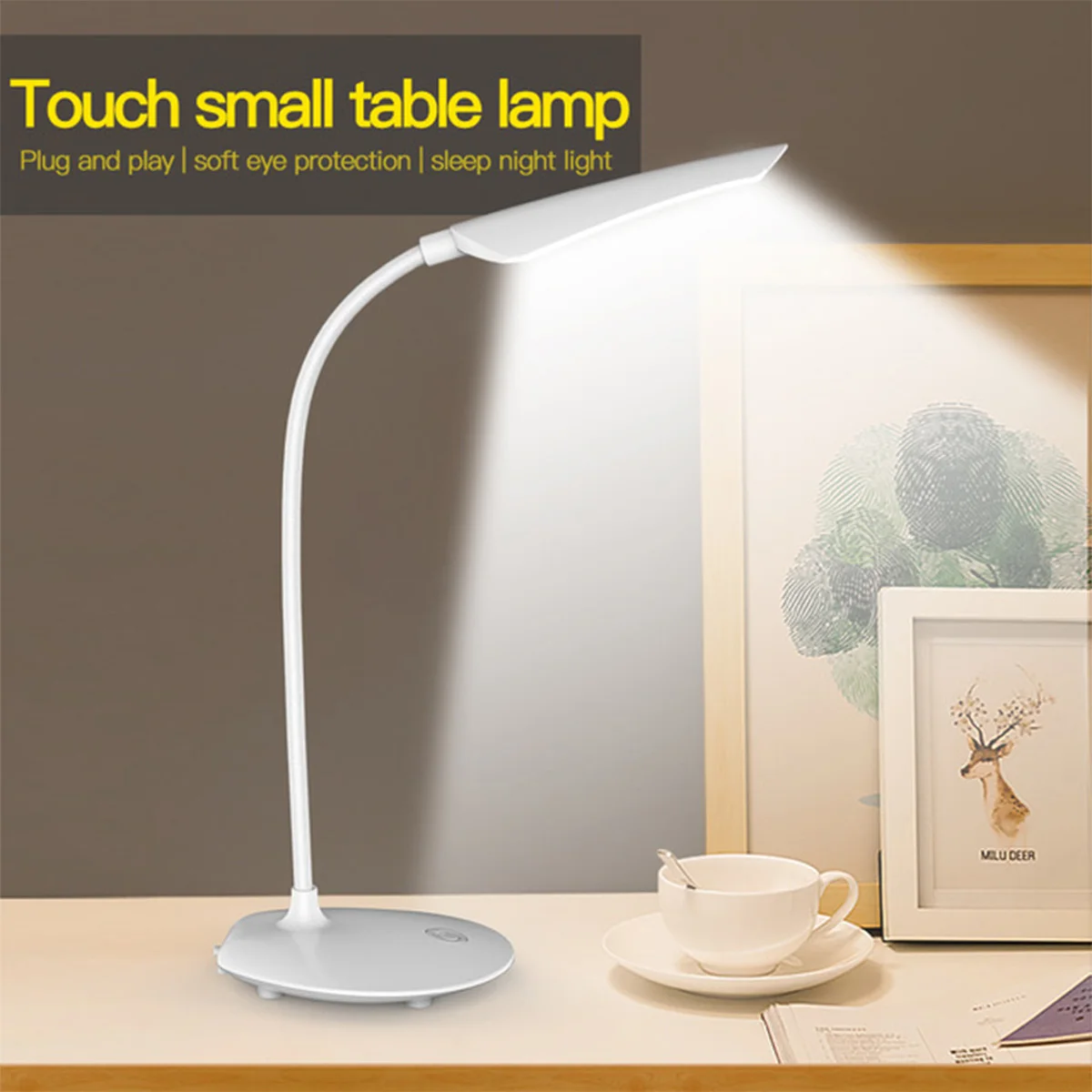

LED Desk Lamp 3 Modes USB Rechargeable Power 16 Leds Table Lamp Reading Book Ring Light For Dorm Desktop Bedside